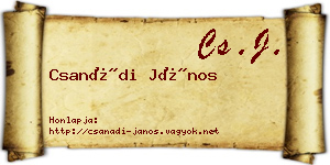 Csanádi János névjegykártya