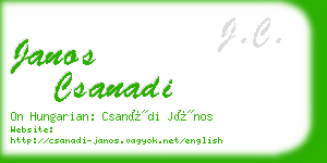 janos csanadi business card